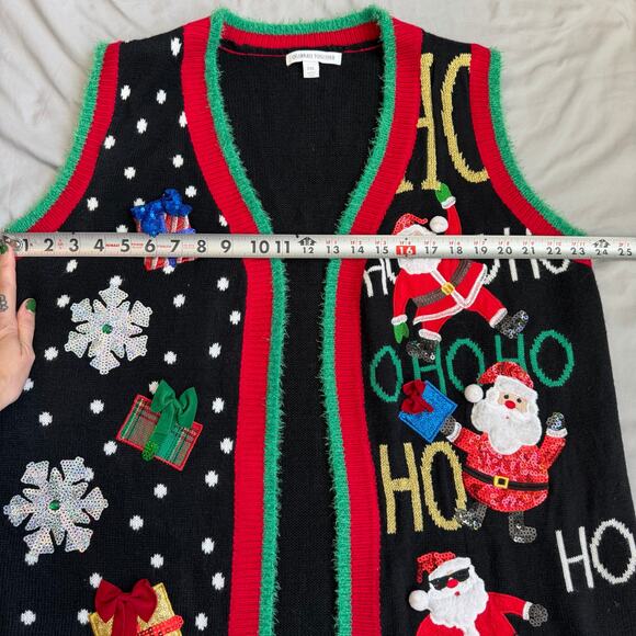 Celebrate Together Black Textured Christmas Sweater Vest- 2XL - Picture 7 of 9